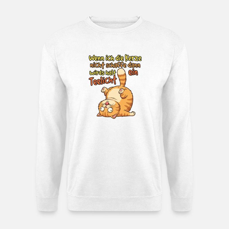 Comic Yoga Katze - Unisex Pullover - Weiß