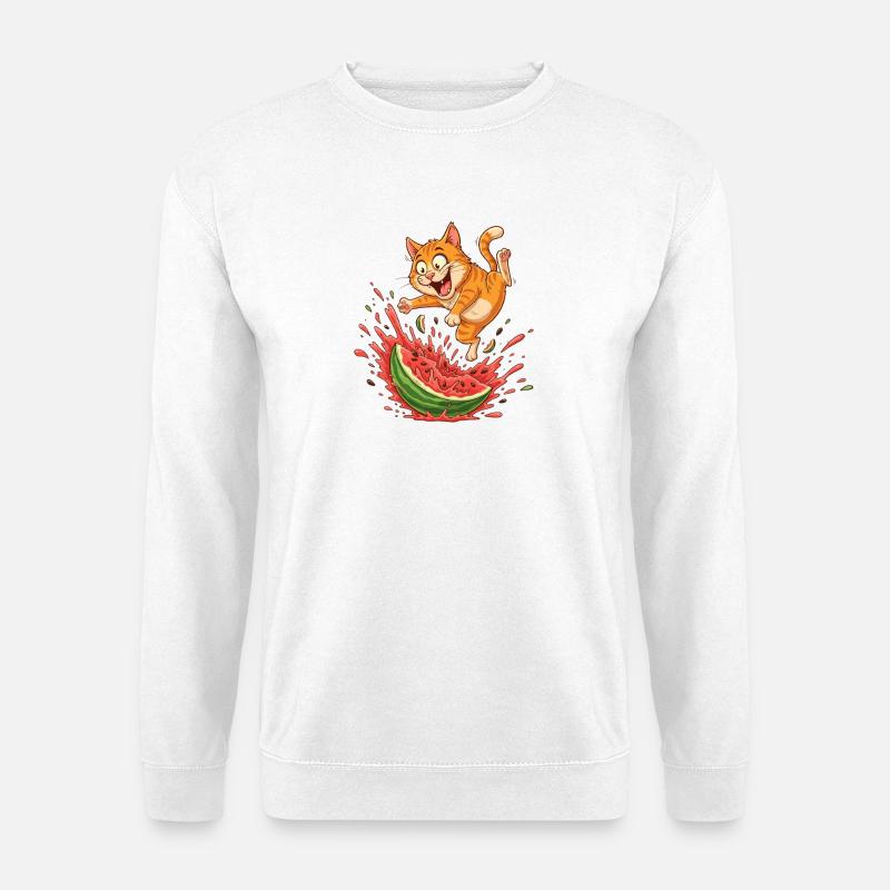 Fritzers de pastèque d’été Chats - Sweat-shirt Unisexe - blanc