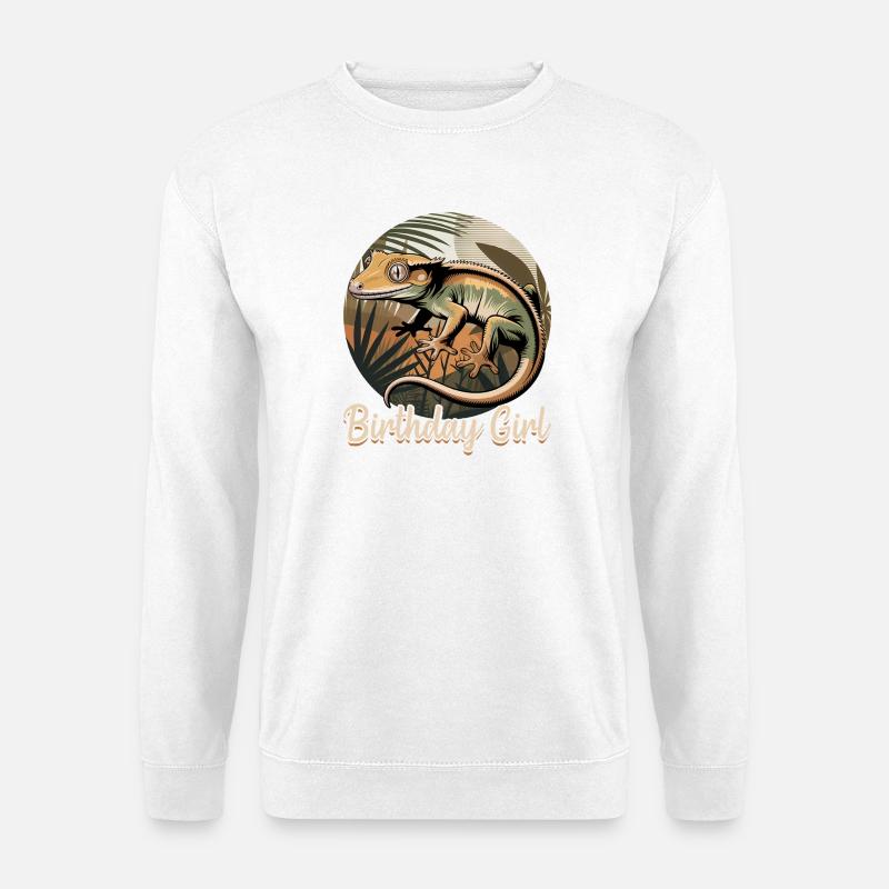 Funny Reptile Crested Gecko - Unisex Pullover - Weiß