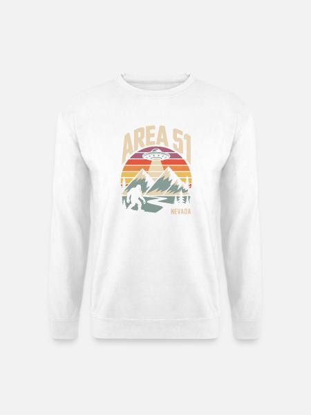Area 51 Nevada UFO Retro Design - Unisex Pullover - Weiß