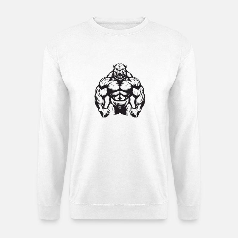 Grizzly Bär Workout - Unisex Pullover - Weiß