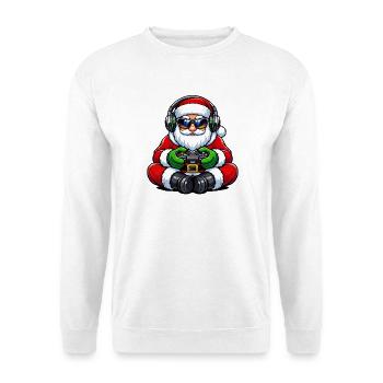 Père Noël joueur jouant à la manette de jeu vidéo - Sweat-shirt Unisexe - blanc - Devant