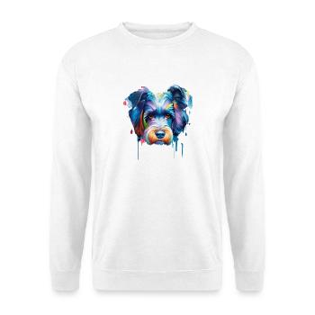 Vibrant Colourful Abstract Dog Portrait Art - Unisex Sweatshirt - white - Front