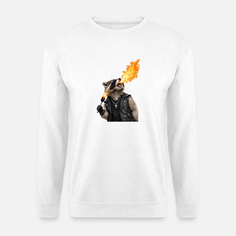 Feuer-Räuber im Lederlook - Unisex Pullover - Weiß