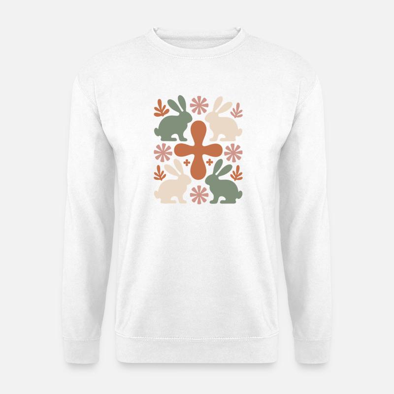 Easter Bunny Cross Pattern - Unisex Sweatshirt - white