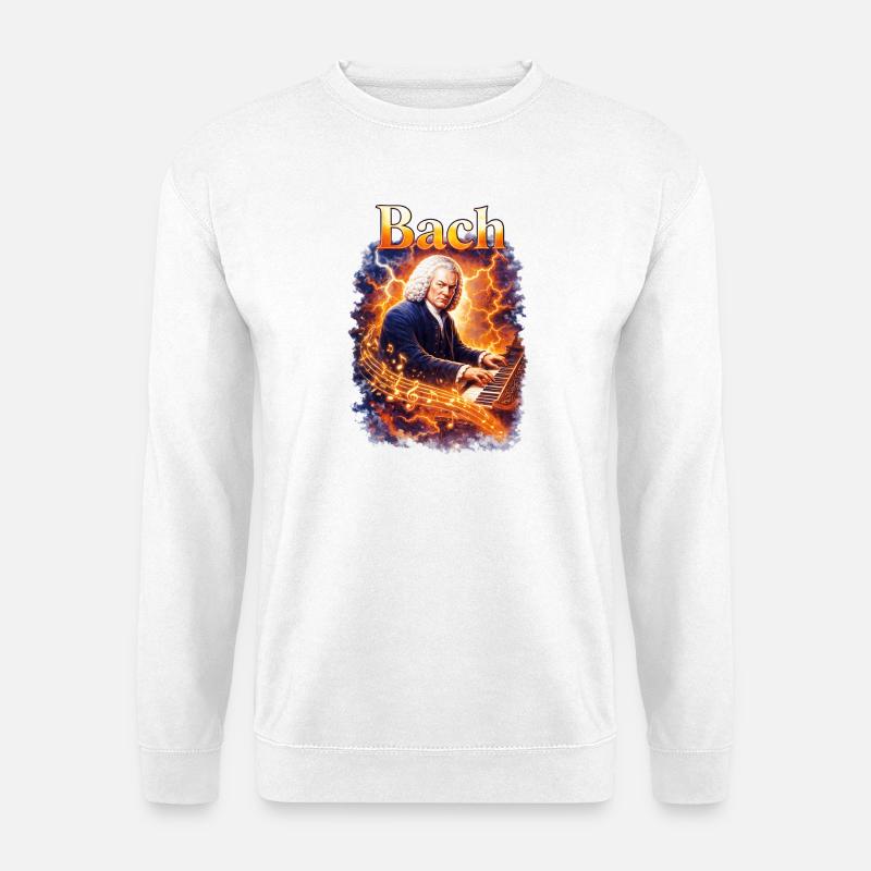 Bach Feuerklang am Klavier - Unisex Pullover - Weiß