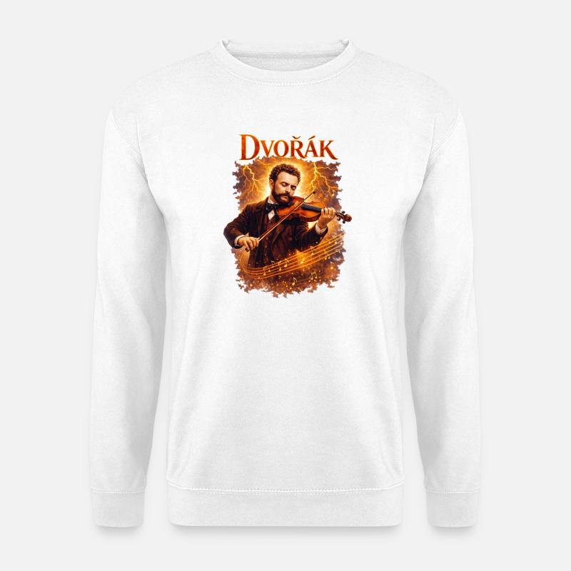 Dvorak Violine Im Feuer - Unisex Pullover - Weiß