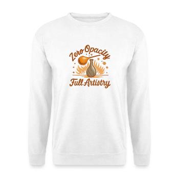 Null Opazität, volle Kunst | Glaskunst - Unisex Pullover - Weiß - Vorne