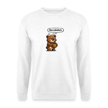 The Escalated Bear Honey Humor Gift - Unisex Sweatshirt - white - Front