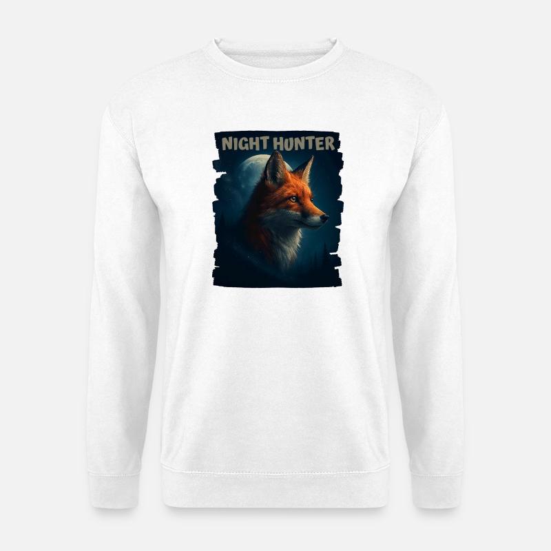 Fuchs im Nachtwald - Unisex Pullover - Weiß