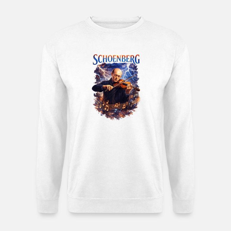 Geige im Sturm: Blitzmusik - Unisex Pullover - Weiß
