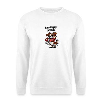 Drôle de promenage de chien en disant cadeau - Sweat-shirt Unisexe - blanc - Devant