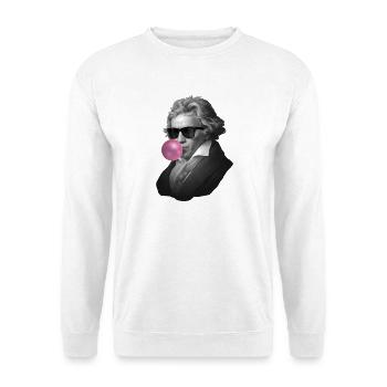 Genie mit Bubblegum und Sonnenbrille - Unisex Pullover - Weiß - Vorne