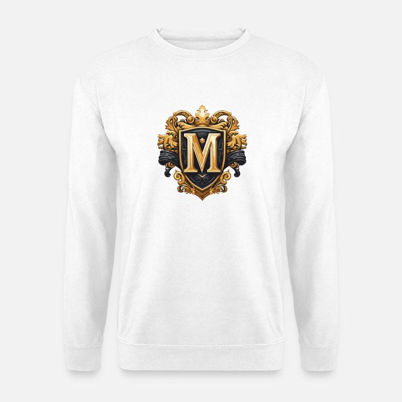 M Buchstabe Name Krone - Unisex Pullover - Weiß