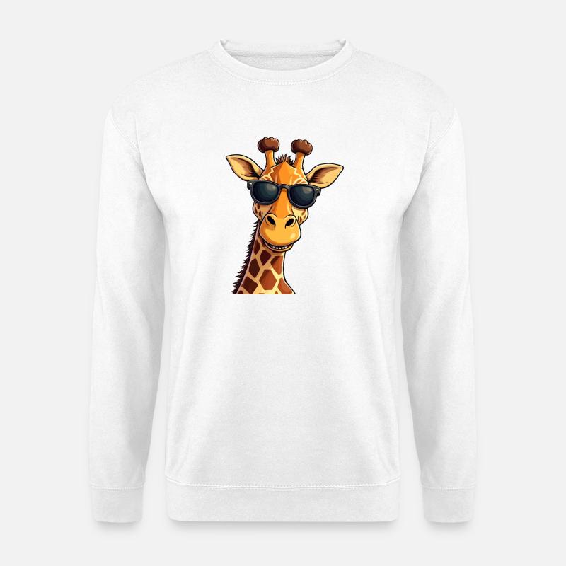 Cool giraff med solglasögon sommar - Unisextröja - vit