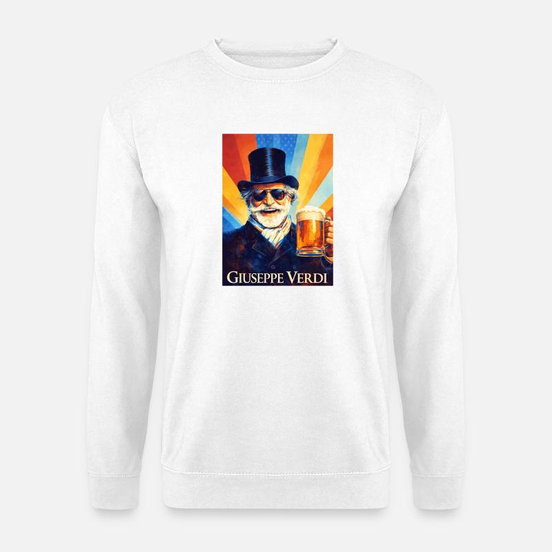 Giuseppe Verdi - Unisex Pullover - Weiß