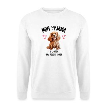 Funny Cocker Spaniel Dog Pajamas - Unisex Sweatshirt - white - Front