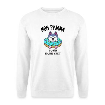 Lustige Husky-Hundepyjamas - Unisex Pullover - Weiß - Vorne