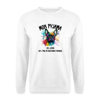 Pyjamas Dog French Bulldog Humor - Unisex Sweatshirt - white - Front