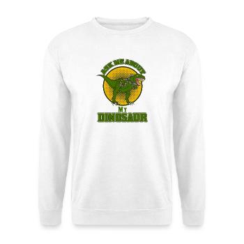 Ask Me About My Dinosaur Funny T-Rex Design - Unisex Pullover - Weiß - Vorne