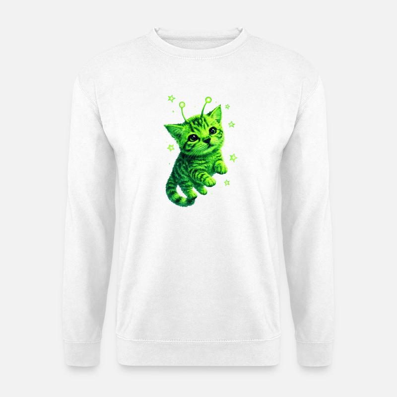 Alien Cat - Unisex Pullover - Weiß