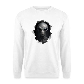 Alien Looking Out Of Shirt - Unisex Sweatshirt - white - Front