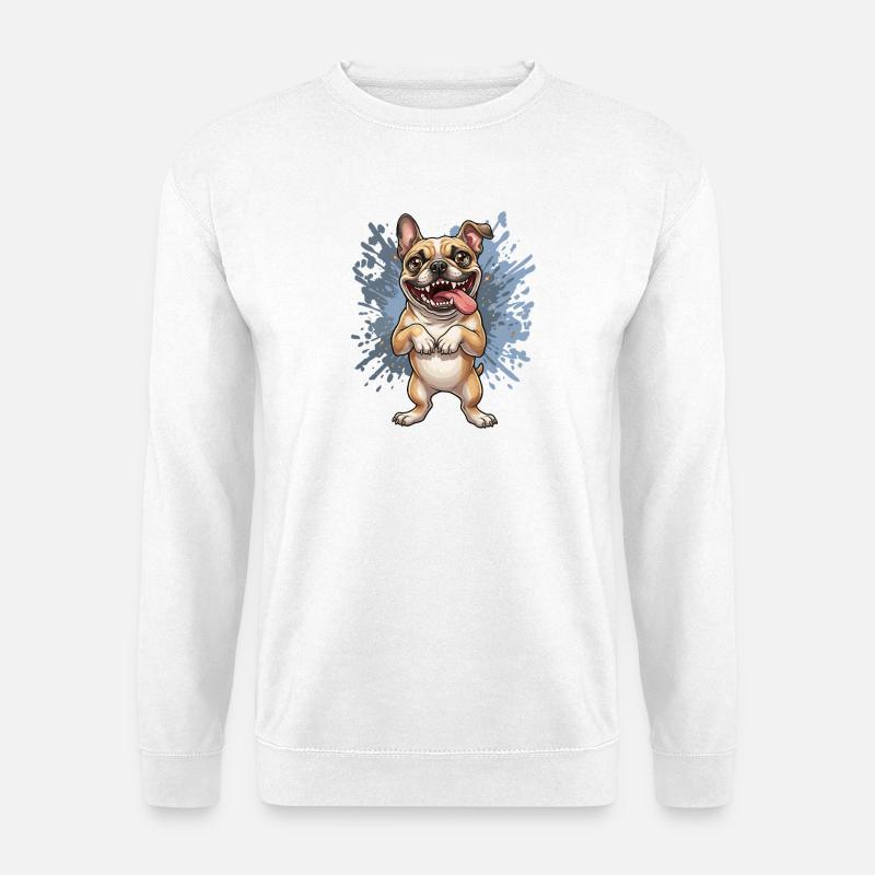 Pug Pose Splash - Unisex Pullover - Weiß