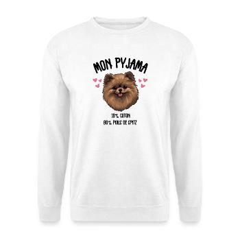Lustige Pomeranian-Spitzhunde-Pyjamas - Unisex Pullover - Weiß - Vorne