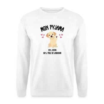 Labrador Dog Pajamas Humor - Unisex Sweatshirt - white - Front