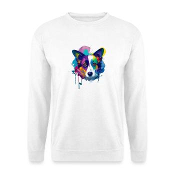 Cardigan Walisischer Corgi Lebendige Ölmalerei Kunst - Unisex Pullover - Weiß - Vorne