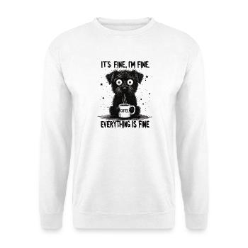 C’est bien dans l’humour de chien de café fin - Sweat-shirt Unisexe - blanc - Devant