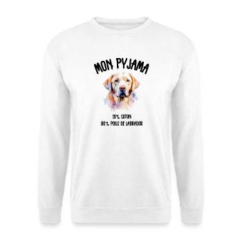 Labrador Dog Pajamas Humor - Unisex Sweatshirt - white - Front