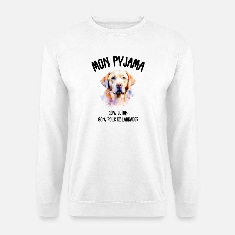 Labrador-Hunde-Pyjama-Humor - Unisex Pullover - Weiß
