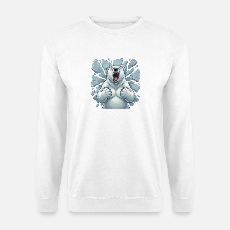 Polarbär bricht Eis - Unisex Sweatshirt - white