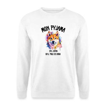 Shiba Humor Dog Pajamas - Unisex Sweatshirt - white - Front