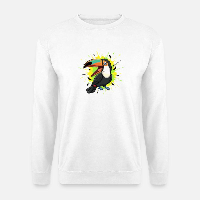 Kunterbunter Tukane Farbsplash - Unisex Pullover - Weiß