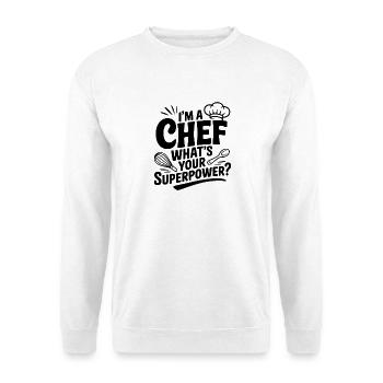 Ich bin Koch, was ist deine Superkraft? - Unisex Pullover - Weiß - Vorne
