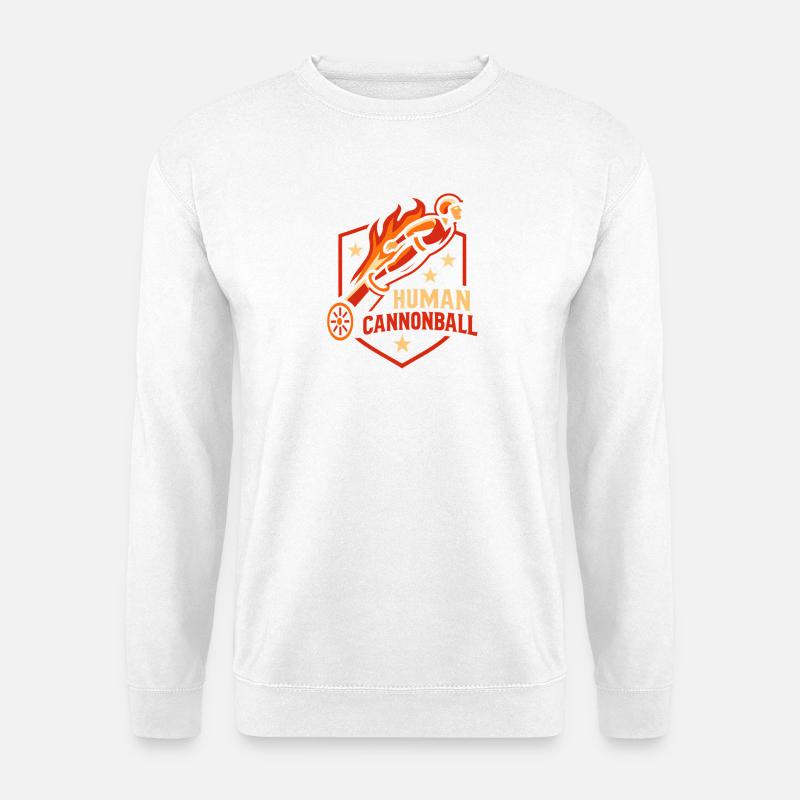 Zirkus-Menschenkanonenkugel Lustiger Kinderzirkus - Unisex Pullover - Weiß