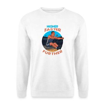 Saut en longueur : Plus haut, plus vite, plus loin - Sweat-shirt Unisexe - blanc - Devant