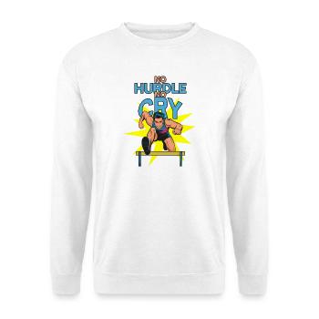 Hürdenlauf: No Hurdle No Cry - Unisex Pullover - Weiß - Vorne
