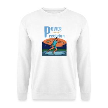 Power meets precision – discus throw - Unisex Sweatshirt - white - Front