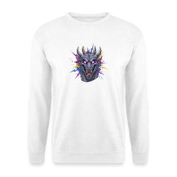 Neon Dragon Head with Paint Splashes - Unisex Sweatshirt - white - Front