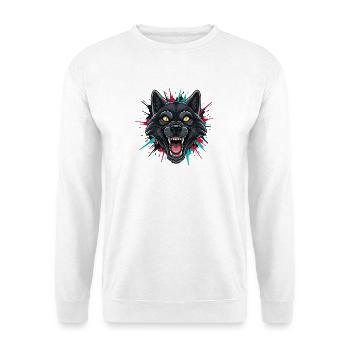 Neon Wolfhead Paint Splash - Unisex Sweatshirt - white - Front