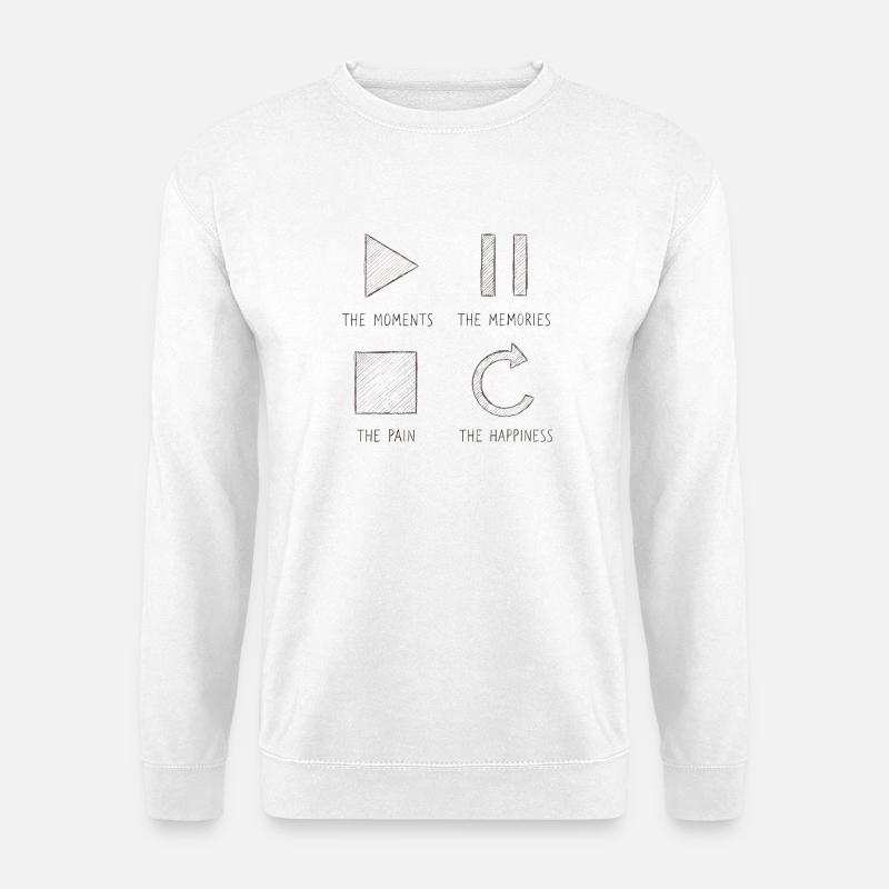 Achtsamkeit, Momente, Erinnerungen, Glück - Unisex Pullover - Weiß