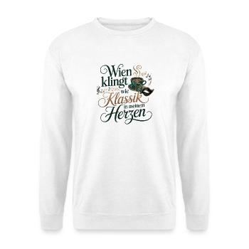  Wien Klingt Wie Klassik In Meinem Herzen Kaffee - Unisex Pullover - Weiß - Vorne