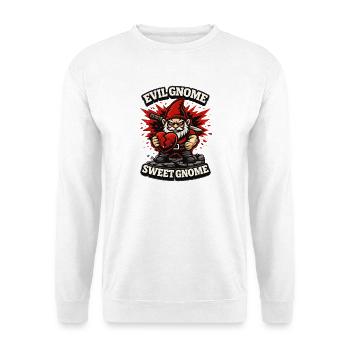 Böser Gnom, Dunkler Gnom, Goth-gnom, Lustiger Gnom - Unisex Pullover - Weiß - Vorne
