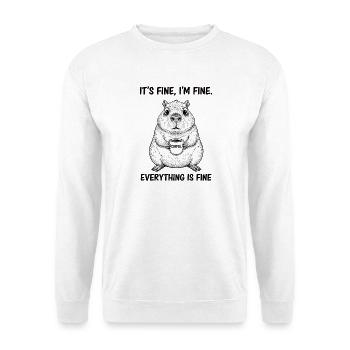 Its Fine Im Fine Coffee Capybara Humor - Unisex Sweatshirt - white - Front