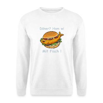 Cartoon Fischbrötchen Küsten Humor - Unisex Pullover - Weiß - Vorne
