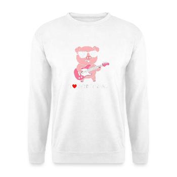 Pig Rocks Guitar - Unisex Sweatshirt - white - Front