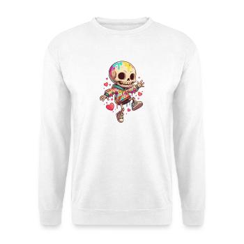 Colorful skeleton in hoodie dance - Unisex Sweatshirt - white - Front